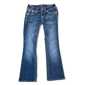 Miss Me Women’s Jeans Size 25 Signature Bootcut Dark Wash Embellished Pockets lo